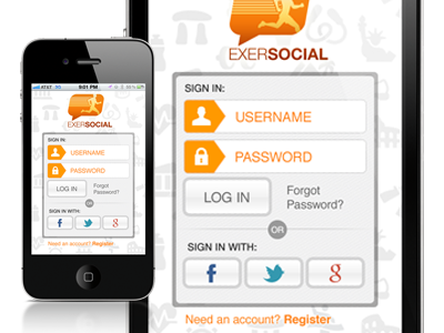 Exs Dribbble Thumb Login app ios login mobile