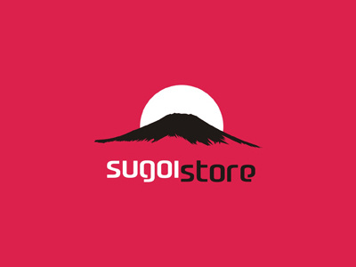 Sugoi Store logo design black brand branding colorful creative custom custom made design fuji fuji mountain identity japan japanese logo logo design logo designer logotype mountain online red store sun type typographic typography