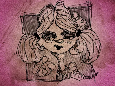 Sketch Pigtails doodle girl pigtails sketch