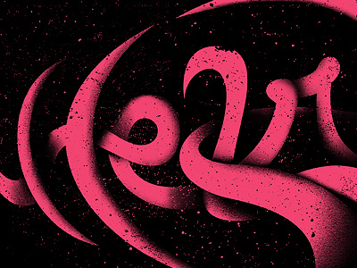 HEART anatomy black connection curves custom depth dimension drawn font grain grit hand heart ligature organic pink red screen print shadow shape silhouettte strength stroke texture type typography vector