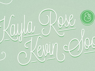 Wedding Invitation green script type wedding