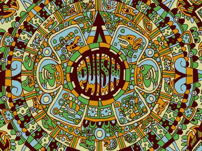 Phish-Mayan Design frisbee hand drawn illustration merch sticker tee