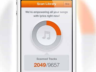 Scan button circle counter disc ios iphone mobile music scan