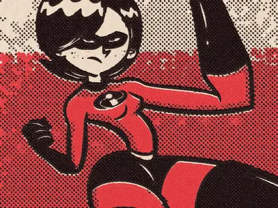 Elastigirl/Mrs. Incredible elastigirl halftone dot mrs. incredible pixar texture
