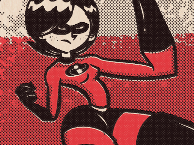 Elastigirl/Mrs. Incredible elastigirl halftone dot mrs. incredible pixar texture