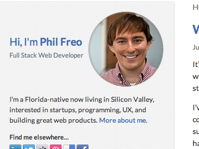 Blog About Me blog circle css3 photo profile sidebar webdesign website