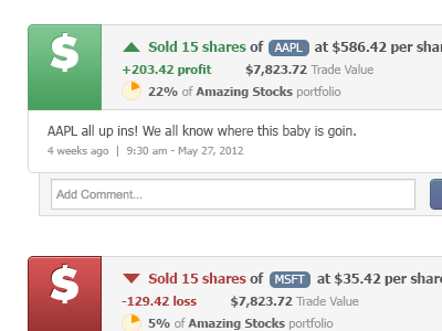 Share your trade alert feed green icon icons market money network red share social stocks stream trade