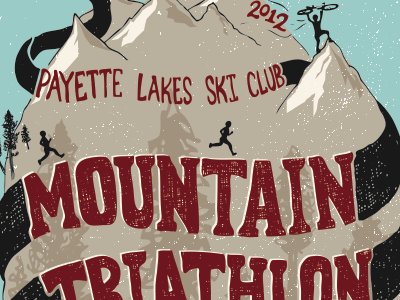 Mountain Triathlon illustration poster triathlon typography