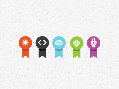 Blog Post Types asterisk badges code css diamond eyeball html microphone php tinyhouse