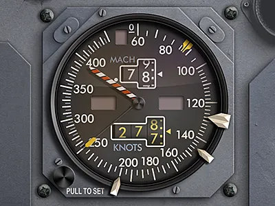 Airspeed illustration instrumentation ui