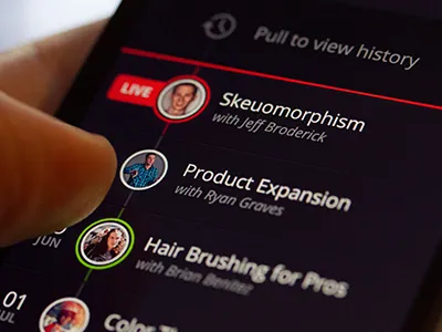 Hair Brushing for Pros - iPhone Mobile Design design interface jumptv schedule time ui