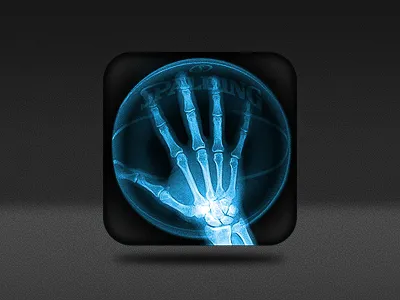 X-Rayed Baller Icon ball basketball blue bones design icon icons illustration ios iphone scan texture ui x ray