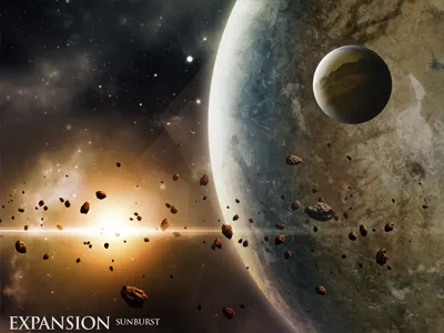 Sunburst space art wallpaper