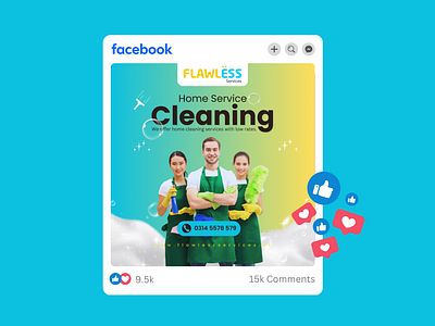 Home Cleaning Social Media Post Design advertising cleaning commercial design graphic designer home cleaning marketing post service social media post socialmedia