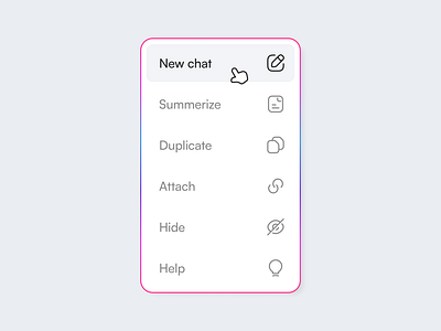 Ai chat - Menu ai app figma graphic design menu ui ui design ux webdesign website