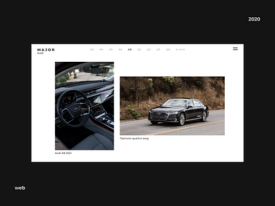 Website for car showroom: Audi auto car design ui ux visual web