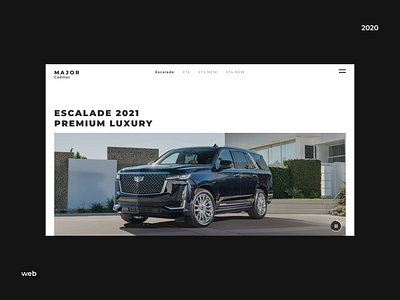 Website for car showroom: Cadillac auto car design ui ux visual web