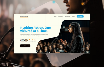 Business Coach landing page hero design branding business coach design hero section landing page ui ux web design