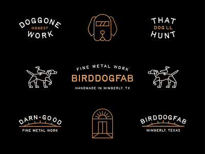 BIRDDOGFAB 2d birddogfab branding design fabrication fine metal graphic design handcrafted icon icon pack identity illustration logo logo design texas