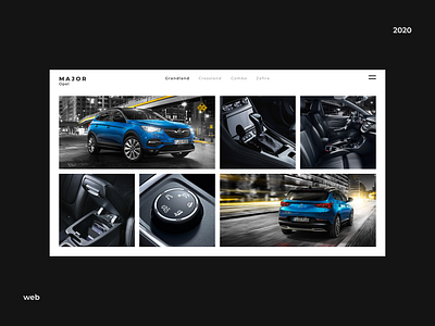 Website for car showroom: Opel auto car design ui ux visual web