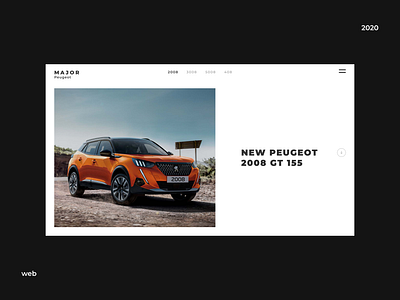 Website for car showroom: Peugeot auto car design ui ux visual web