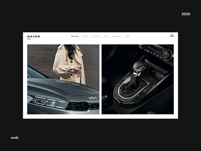 Website for car showroom: KIA auto car design ui ux visual web