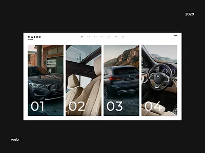 Website for car showroom: BMW auto car design ui ux visual web