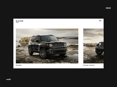 Website for car showroom: Jeep auto car design ui ux visual web