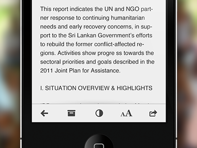 Article page app article content icons iphone listing mobile reader ui