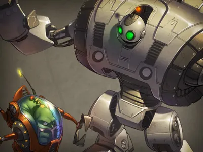 Giant Clank clank funny gray illustration robot video game