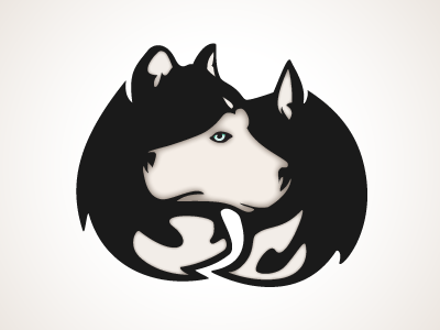 Huskies ambiguity design dog graphic huskies husky illusion wolf