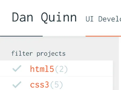 Portfolio Beginnings navigation portfolio