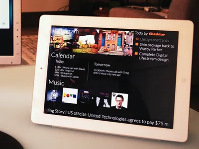 My Digital Lifestream dashboard design ipad lifestream view