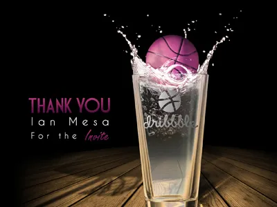 First Shot glass ian mesa invite lighting shadow splash thank you water wood