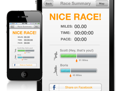 Exs Dribbble Thumb Postracesummary app ios iphone mobile running