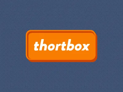 Thortbox 3d blue italic logo orange vector