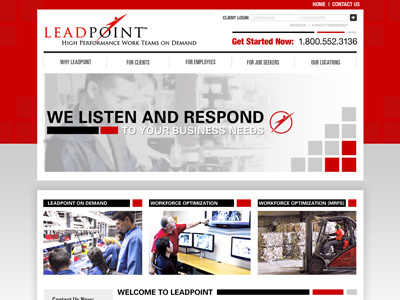 LeadPoint Homepage home page web design