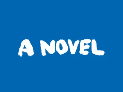 A Novel book cover brush handwritten lettering marker