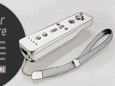 Wii Mote about advertising agency cj controller drawing illustration page web design wii