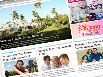 Lifestyle grid newspaper website