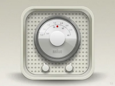Braun radio iOS icon app application braun faux 3d icon ios iphone radio speaker