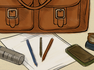 Fill Your Bag #2 bag illustration iphone paper pens wacom