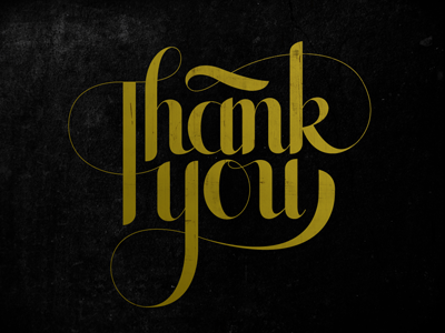 Thank You lettering script thank you typography