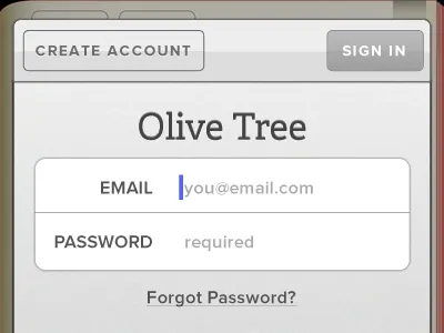 Sign In form forms ios iphone login mobile sign in