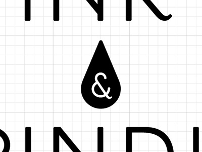 Ampersand ampersand black and white custom drop ink logo logomark typography