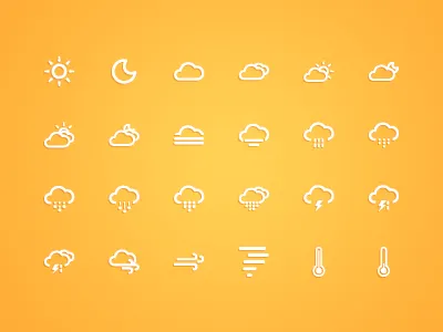 Ico Weather ai android css font forecast icon icons illustrator ios ui weather webfont