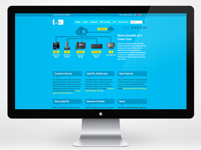 babyTEL site cloud communications design mobile phone site tech web