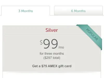 Pricing green neutral popular pricing shadow tab