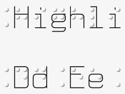 Braille Highlight blind braille typography