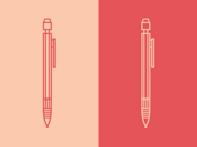 Weapon of choice beige icon outline pencil red simple